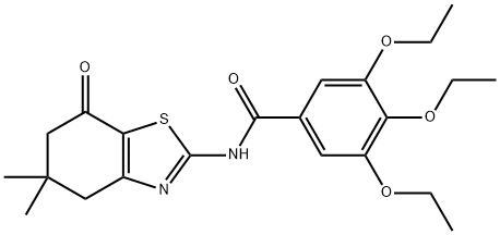 N-(5,5-DIMETHYL-7-OXO-4,5,6,7-TETRAHYDROBENZO[D]THIAZOL-2-YL)-3,4,5-TRIETHOXYBENZAMIDE Struktur