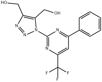 (4-(HYDROXYMETHYL)-1-[4-PHENYL-6-(TRIFLUOROMETHYL)-2-PYRIMIDINYL]-1H-1,2,3-TRIAZOL-5-YL)METHANOL Struktur