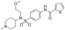 N-[4-(((2-METHOXYETHYL)(1-METHYLPIPERIDIN-4-YL)AMINO)SULPHONYL)PHENYL]THIOPHENE-2-CARBOXAMIDE Struktur