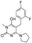 5-(2,4-DIFLUOROBENZYL)-6-HYDROXY-1-METHYL-4-PYRROLIDIN-1-YLPYRIMIDIN-2(1H)-ONE Struktur