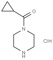 CYCLOPROPYLCARBOXYLIC ACID-1-PIPERAZINOAMIDE HYDROCHLORIDE Struktur