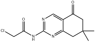 2-CHLORO-N-(7,7-DIMETHYL-5-OXO-5,6,7,8-TETRAHYDRO-QUINAZOLIN-2-YL)-ACETAMIDE Struktur