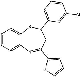 2-(3-CHLOROPHENYL)-4-(2-THIENYL)-2,3-DIHYDRO-1,5-BENZOTHIAZEPINE Struktur