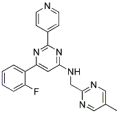 6-(2-FLUOROPHENYL)-N-[(5-METHYLPYRIMIDIN-2-YL)METHYL]-2-PYRIDIN-4-YLPYRIMIDIN-4-AMINE