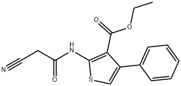 2-(2-CYANO-ACETYLAMINO)-4-PHENYL-THIOPHENE-3-CARBOXYLIC ACID ETHYL ESTER Struktur