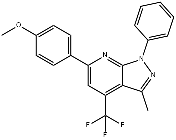 6-(4-METHOXYPHENYL)-3-METHYL-1-PHENYL-4-(TRIFLUOROMETHYL)-1H-PYRAZOLO[3,4-B]PYRIDINE Struktur