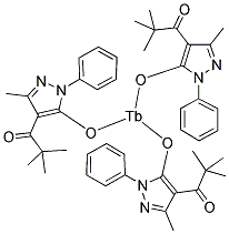 TRIS(1-PHENYL-3-METHYL-4-(2,2-DIMETHYLPROPAN-1-OYL)-PYRAZOLIN-5-ONE) TERBIUM (III) Struktur