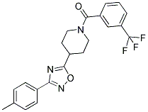 4-[3-(4-METHYLPHENYL)-1,2,4-OXADIAZOL-5-YL]-1-(3-(TRIFLUOROMETHYL)BENZOYL)PIPERIDINE Struktur