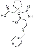 3-BENZYLSULFANYL-2-[2-(1-CARBOXYMETHYL-CYCLOPENTYL)-ACETYLAMINO]-PROPIONIC ACID METHYL ESTER Struktur