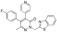 2-BENZOTHIAZOL-2-YLMETHYL-5-(4-FLUORO-PHENYL)-6-METHYL-4-PYRIDIN-4-YL-2H-PYRIDAZIN-3-ONE Struktur