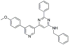 BENZYL-(6-[5-(4-METHOXY-PHENYL)-PYRIDIN-3-YL]-2-PHENYL-PYRIMIDIN-4-YL)-AMINE Struktur