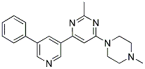 2-METHYL-4-(4-METHYLPIPERAZIN-1-YL)-6-(5-PHENYLPYRIDIN-3-YL)PYRIMIDINE Struktur