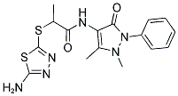 2-(5-AMINO-[1,3,4]THIADIAZOL-2-YLSULFANYL)-N-(1,5-DIMETHYL-3-OXO-2-PHENYL-2,3-DIHYDRO-1H-PYRAZOL-4-YL)-PROPIONAMIDE Struktur