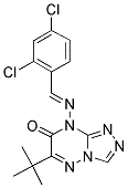 6-TERT-BUTYL-8-{[(1E)-(2,4-DICHLOROPHENYL)METHYLENE]AMINO}[1,2,4]TRIAZOLO[4,3-B][1,2,4]TRIAZIN-7(8H)-ONE Struktur