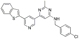 6-[5-(1-BENZOTHIEN-2-YL)PYRIDIN-3-YL]-N-(4-CHLOROBENZYL)-2-METHYLPYRIMIDIN-4-AMINE Struktur