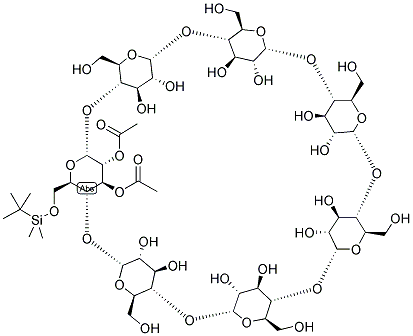 SILYL((6-O-TERT-BUTYLDIMETHYL)-2,3-DI-O-ACETYL)-BETA-CYCLODEXTRIN Struktur