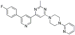 4-[5-(4-FLUORO-PHENYL)-PYRIDIN-3-YL]-2-METHYL-6-(4-PYRIDIN-2-YL-PIPERAZIN-1-YL)-PYRIMIDINE Struktur