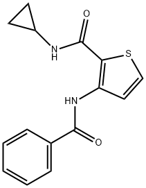 3-(BENZOYLAMINO)-N-CYCLOPROPYL-2-THIOPHENECARBOXAMIDE Struktur