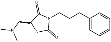 5-[(Z)-(DIMETHYLAMINO)METHYLIDENE]-3-(3-PHENYLPROPYL)-1,3-THIAZOLANE-2,4-DIONE Struktur