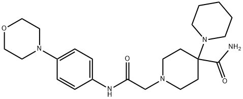 1-[2-(4-MORPHOLINOANILINO)2-OXOETHYL]-4-PIPERIDINO-4-PIPERIDINECARBOXAMIDE Struktur