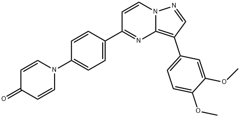 1-(4-[3-(3,4-DIMETHOXYPHENYL)PYRAZOLO[1,5-A]PYRIMIDIN-5-YL]PHENYL)-4(1H)-PYRIDINONE Struktur