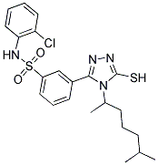 N-(2-CHLORO-PHENYL)-3-[4-(1,5-DIMETHYL-HEXYL)-5-MERCAPTO-4H-[1,2,4]TRIAZOL-3-YL]-BENZENESULFONAMIDE Struktur