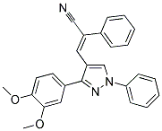 (E)-3-[3-(3,4-DIMETHOXYPHENYL)-1-PHENYL-1H-PYRAZOL-4-YL]-2-PHENYL-2-PROPENENITRILE Struktur