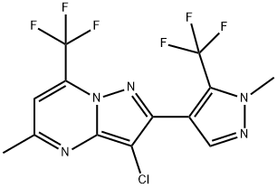 3-CHLORO-5-METHYL-2-[1-METHYL-5-(TRIFLUOROMETHYL)-1H-PYRAZOL-4-YL]-7-(TRIFLUOROMETHYL)PYRAZOLO[1,5-A]PYRIMIDINE Struktur