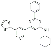 CYCLOHEXYL-[2-PHENYL-6-(5-THIOPHEN-2-YL-PYRIDIN-3-YL)-PYRIMIDIN-4-YL]-AMINE Struktur