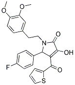 1-(3,4-DIMETHOXYPHENETHYL)-5-(4-FLUOROPHENYL)-3-HYDROXY-4-(THIOPHENE-2-CARBONYL)-1H-PYRROL-2(5H)-ONE Struktur