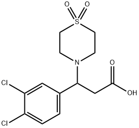 3-(3,4-DICHLOROPHENYL)-3-(1,1-DIOXO-1LAMBDA6,4-THIAZINAN-4-YL)PROPANOIC ACID Struktur