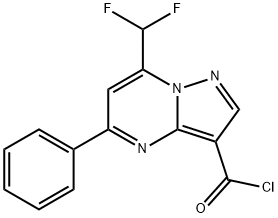 7-DIFLUOROMETHYL-5-PHENYL-PYRAZOLO[1,5-A]PYRIMIDINE-3-CARBONYL CHLORIDE Struktur