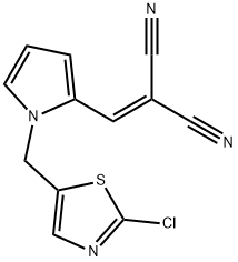 2-((1-[(2-CHLORO-1,3-THIAZOL-5-YL)METHYL]-1H-PYRROL-2-YL)METHYLENE)MALONONITRILE Struktur