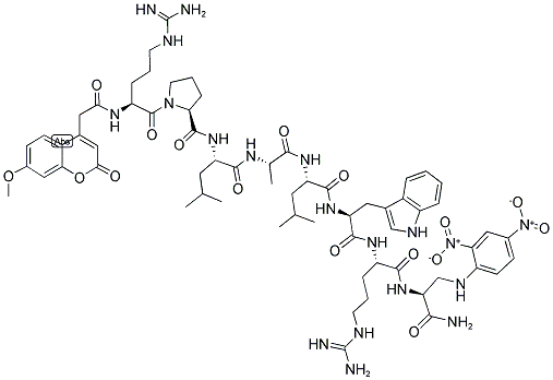 MCA-ARG-PRO-LEU-ALA-LEU-TRP-ARG-DAP (DNP)-NH2 Struktur