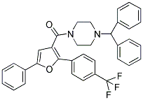 1-(DIPHENYLMETHYL)-4-[(5-PHENYL-2-(4-(TRIFLUOROMETHYL)PHENYL)FURAN-3-YL)CARBONYL]PIPERAZINE Struktur