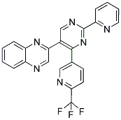 2-[2-(PYRIDIN-2-YL)-4-(6-(TRIFLUOROMETHYL)PYRIDIN-3-YL)PYRIMIDIN-5-YL]QUINOXALINE Struktur