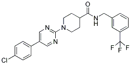 1-[5-(4-CHLOROPHENYL)PYRIMIDIN-2-YL]-N-(3-(TRIFLUOROMETHYL)BENZYL)PIPERIDINE-4-CARBOXAMIDE Struktur