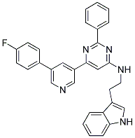 (6-[5-(4-FLUORO-PHENYL)-PYRIDIN-3-YL]-2-PHENYL-PYRIMIDIN-4-YL)-[2-(1H-INDOL-3-YL)-ETHYL]-AMINE