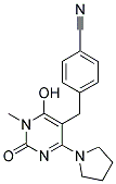 4-[(6-HYDROXY-1-METHYL-2-OXO-4-PYRROLIDIN-1-YL-1,2-DIHYDROPYRIMIDIN-5-YL)METHYL]BENZONITRILE Struktur