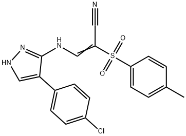 (Z)-3-([4-(4-CHLOROPHENYL)-1H-PYRAZOL-5-YL]AMINO)-2-[(4-METHYLPHENYL)SULFONYL]-2-PROPENENITRILE Struktur