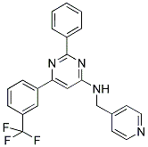 2-PHENYL-N-(PYRIDIN-4-YLMETHYL)-6-[3-(TRIFLUOROMETHYL)PHENYL]PYRIMIDIN-4-AMINE Struktur