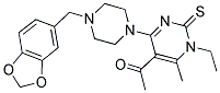 1-(4-(4-(BENZO[D][1,3]DIOXOL-5-YLMETHYL)PIPERAZIN-1-YL)-1-ETHYL-6-METHYL-2-THIOXO-1,2-DIHYDROPYRIMIDIN-5-YL)ETHANONE Struktur