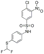 4-CHLORO-N-(4-DIFLUOROMETHYLSULFANYL-PHENYL)-3-NITRO-BENZENESULFONAMIDE Struktur