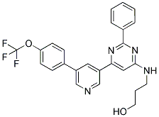 3-(2-PHENYL-6-[5-(4-TRIFLUOROMETHOXY-PHENYL)-PYRIDIN-3-YL]-PYRIMIDIN-4-YLAMINO)-PROPAN-1-OL Struktur