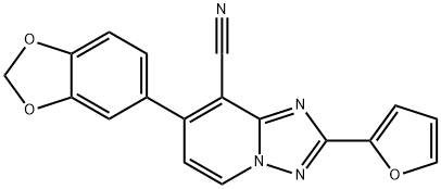 7-(1,3-BENZODIOXOL-5-YL)-2-(2-FURYL)[1,2,4]TRIAZOLO[1,5-A]PYRIDINE-8-CARBONITRILE Struktur