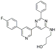 3-(6-[5-(4-FLUORO-PHENYL)-PYRIDIN-3-YL]-2-PHENYL-PYRIMIDIN-4-YLAMINO)-PROPAN-1-OL Struktur