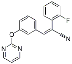 (E)-2-(2-FLUOROPHENYL)-3-[3-(2-PYRIMIDINYLOXY)PHENYL]-2-PROPENENITRILE Struktur