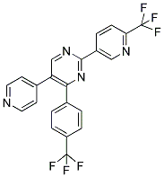 5-(PYRIDIN-4-YL)-4-(4-(TRIFLUOROMETHYL)PHENYL)-2-(6-(TRIFLUOROMETHYL)PYRIDIN-3-YL)PYRIMIDINE Struktur