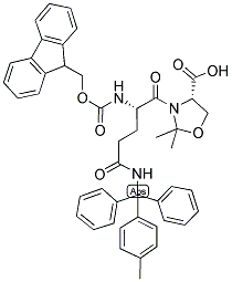 (4S)-3-(FMOC-GLN(MTT))-2,2-DIMETHYL-OXAZOLIDINE-4-CARBOXYLIC ACID Struktur