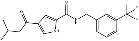 4-(3-METHYLBUTANOYL)-N-[3-(TRIFLUOROMETHYL)BENZYL]-1H-PYRROLE-2-CARBOXAMIDE Struktur